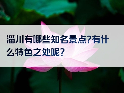淄川有哪些知名景点？有什么特色之处呢？