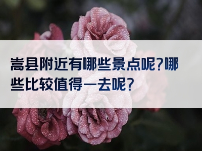 嵩县附近有哪些景点呢？哪些比较值得一去呢？