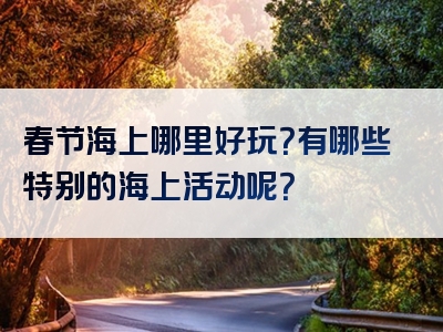 春节海上哪里好玩？有哪些特别的海上活动呢？