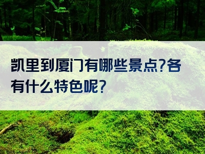 凯里到厦门有哪些景点？各有什么特色呢？