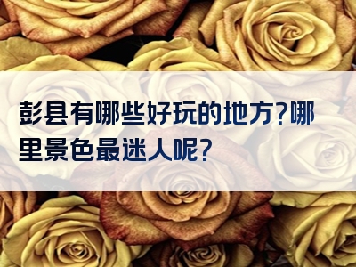 彭县有哪些好玩的地方？哪里景色最迷人呢？