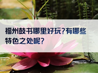 福州鼓书哪里好玩？有哪些特色之处呢？