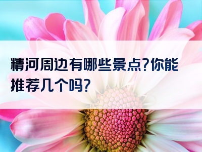 精河周边有哪些景点？你能推荐几个吗？