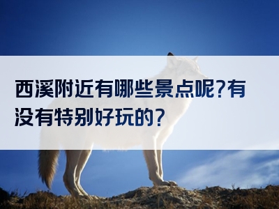 西溪附近有哪些景点呢？有没有特别好玩的？