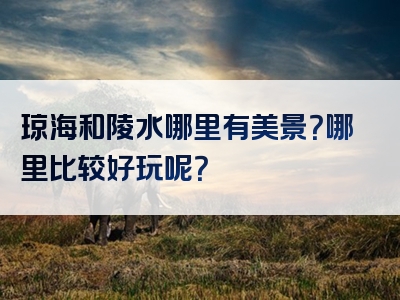 琼海和陵水哪里有美景？哪里比较好玩呢？