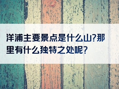 洋浦主要景点是什么山？那里有什么独特之处呢？