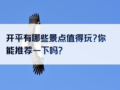 开平有哪些景点值得玩？你能推荐一下吗？