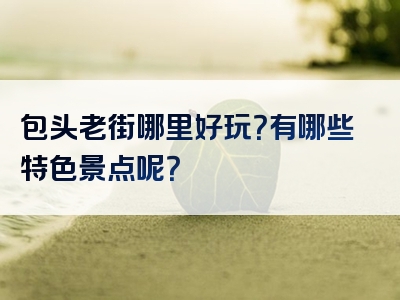 包头老街哪里好玩？有哪些特色景点呢？