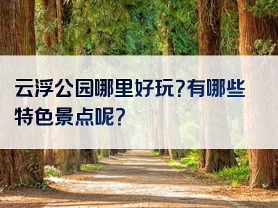 云浮公园哪里好玩？有哪些特色景点呢？