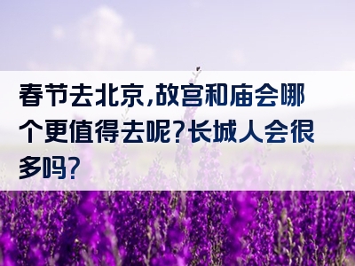 春节去北京，故宫和庙会哪个更值得去呢？长城人会很多吗？