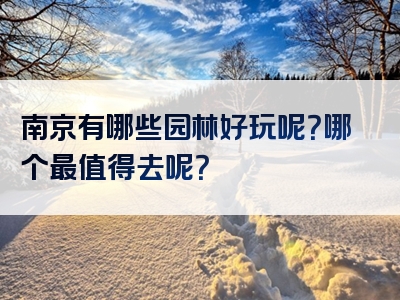 南京有哪些园林好玩呢？哪个最值得去呢？