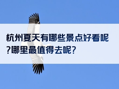 杭州夏天有哪些景点好看呢？哪里最值得去呢？