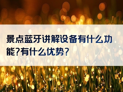 景点蓝牙讲解设备有什么功能？有什么优势？