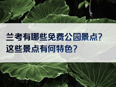 兰考有哪些免费公园景点？这些景点有何特色？
