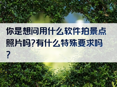 你是想问用什么软件拍景点照片吗？有什么特殊要求吗？