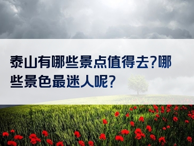 泰山有哪些景点值得去？哪些景色最迷人呢？
