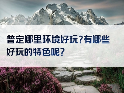 普定哪里环境好玩？有哪些好玩的特色呢？