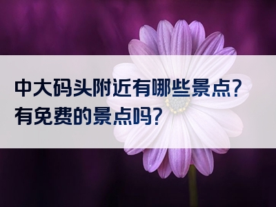 中大码头附近有哪些景点？有免费的景点吗？