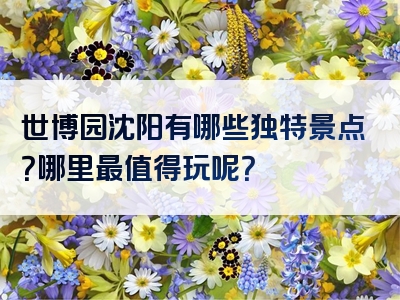世博园沈阳有哪些独特景点？哪里最值得玩呢？