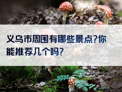 义乌市周围有哪些景点？你能推荐几个吗？