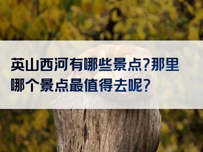英山西河有哪些景点？那里哪个景点最值得去呢？