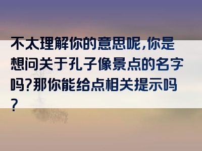 不太理解你的意思呢，你是想问关于孔子像景点的名字吗？那你能给点相关提示吗？