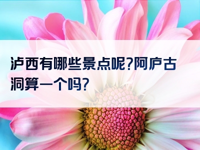 泸西有哪些景点呢？阿庐古洞算一个吗？