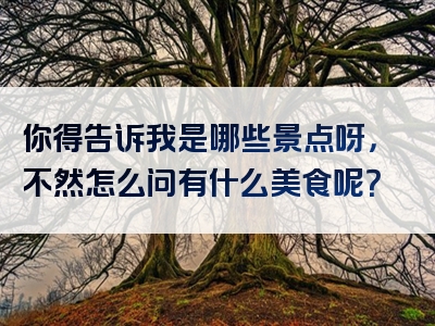 你得告诉我是哪些景点呀，不然怎么问有什么美食呢？
