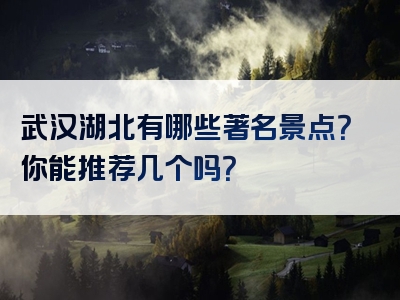 武汉湖北有哪些著名景点？你能推荐几个吗？