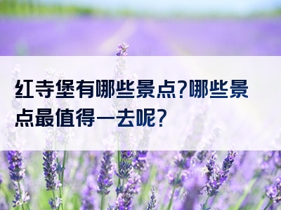 红寺堡有哪些景点？哪些景点最值得一去呢？
