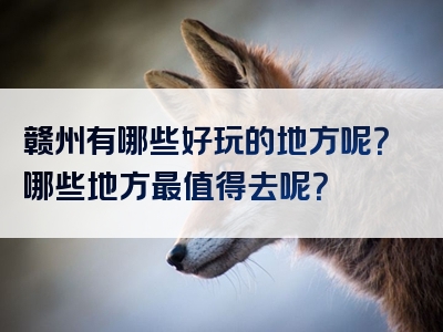 赣州有哪些好玩的地方呢？哪些地方最值得去呢？