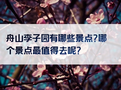 舟山李子园有哪些景点？哪个景点最值得去呢？