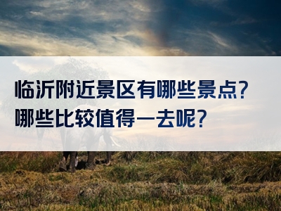 临沂附近景区有哪些景点？哪些比较值得一去呢？