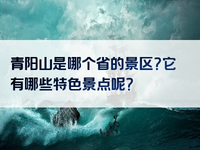 青阳山是哪个省的景区？它有哪些特色景点呢？