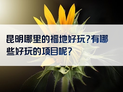 昆明哪里的福地好玩？有哪些好玩的项目呢？