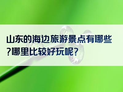 山东的海边旅游景点有哪些？哪里比较好玩呢？