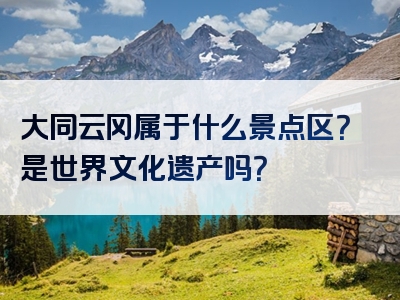 大同云冈属于什么景点区？是世界文化遗产吗？