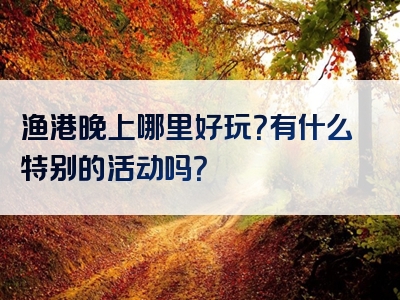 渔港晚上哪里好玩？有什么特别的活动吗？