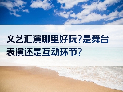 文艺汇演哪里好玩？是舞台表演还是互动环节？