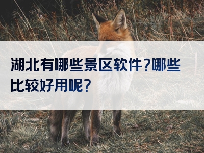 湖北有哪些景区软件？哪些比较好用呢？