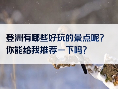 登洲有哪些好玩的景点呢？你能给我推荐一下吗？