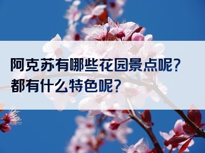 阿克苏有哪些花园景点呢？都有什么特色呢？