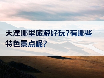 天津哪里旅游好玩？有哪些特色景点呢？
