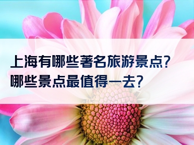 上海有哪些著名旅游景点？哪些景点最值得一去？
