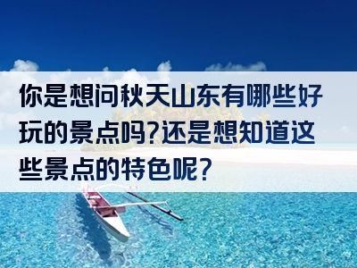 你是想问秋天山东有哪些好玩的景点吗？还是想知道这些景点的特色呢？
