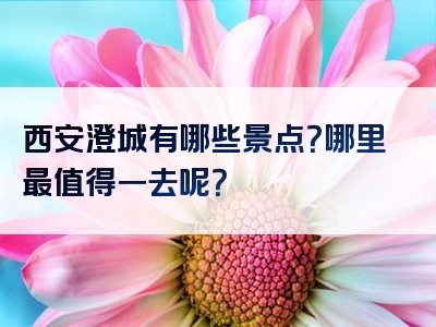 西安澄城有哪些景点？哪里最值得一去呢？