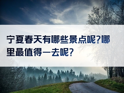 宁夏春天有哪些景点呢？哪里最值得一去呢？