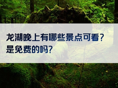 龙湖晚上有哪些景点可看？是免费的吗？