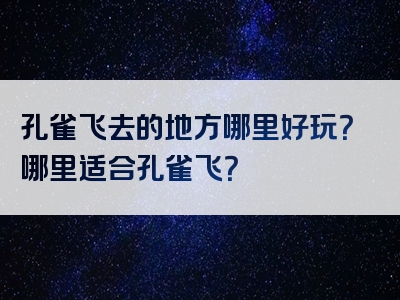 孔雀飞去的地方哪里好玩？哪里适合孔雀飞？