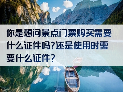 你是想问景点门票购买需要什么证件吗？还是使用时需要什么证件？